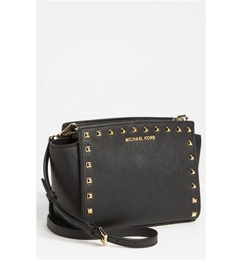 michael michael kors medium selma studded saffiano leather crossbody|selma saffiano leather bag review.